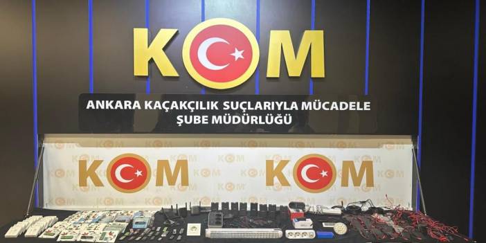 Ankara'da kaçakçılık operasyonunda çok sayıda teknolojik cihaz ele geçirildi